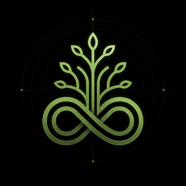 AI Jungle, tree of life with infinite-loop roots