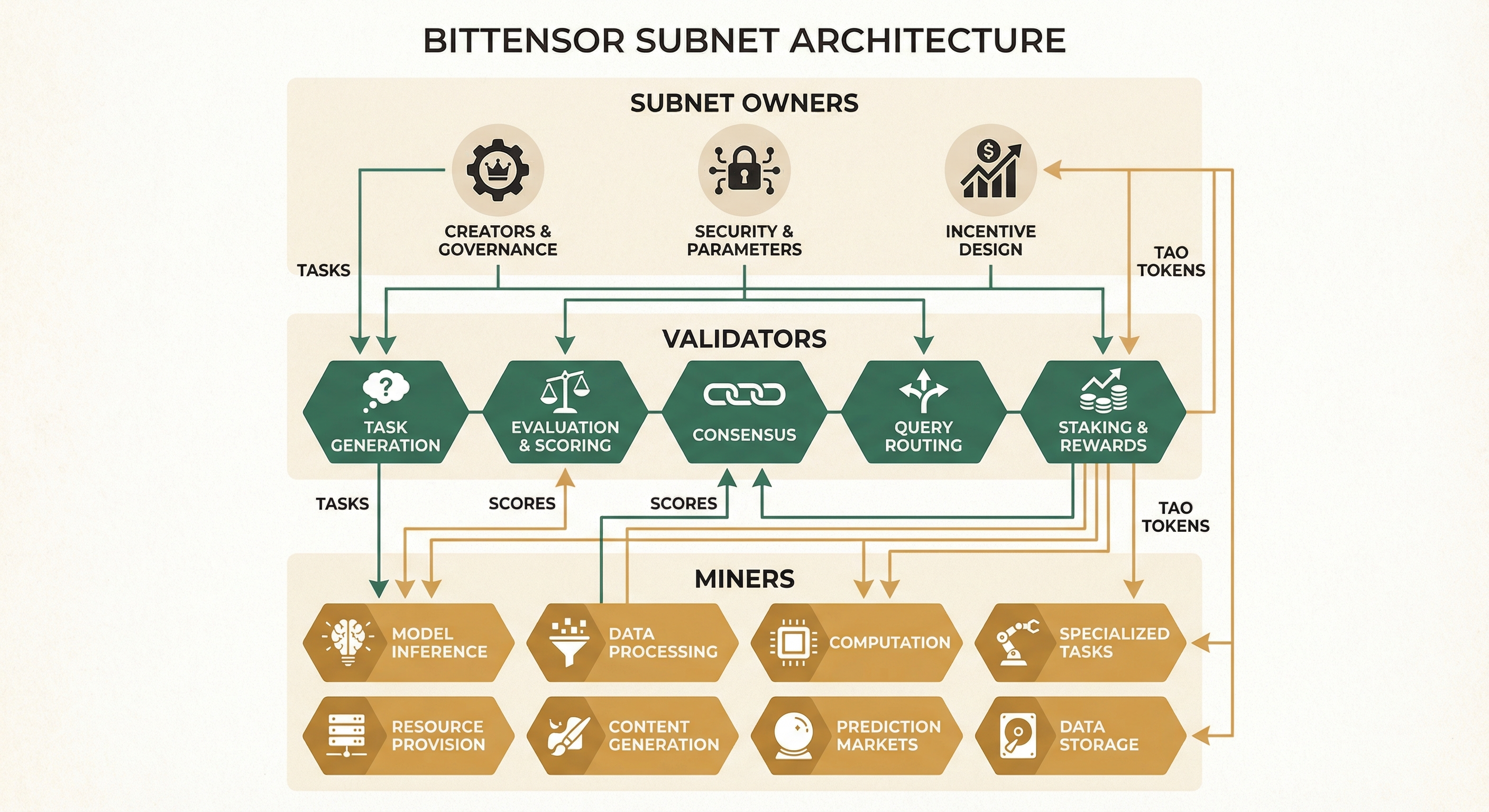 Bittensor Subnet Architecture — Miners, Validators, and Subnet Owners